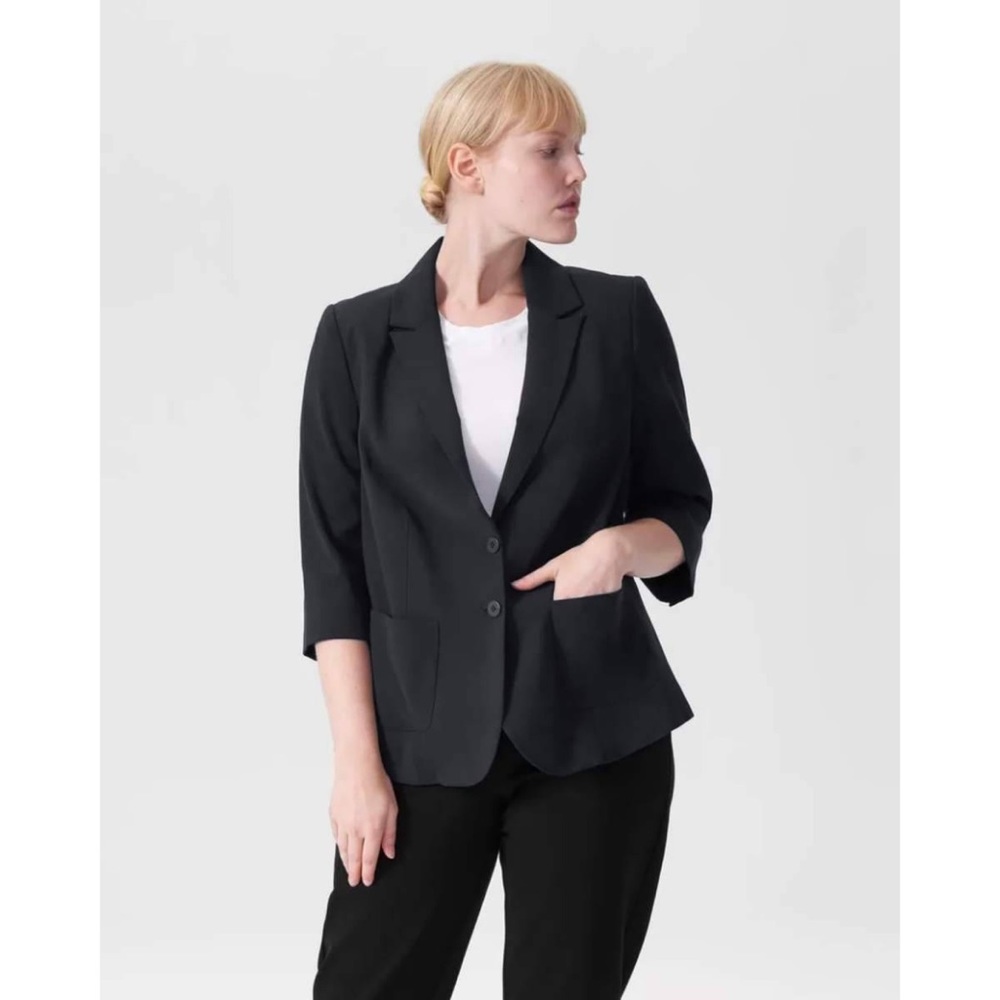 Universal Standard Meg Short Blazer in black